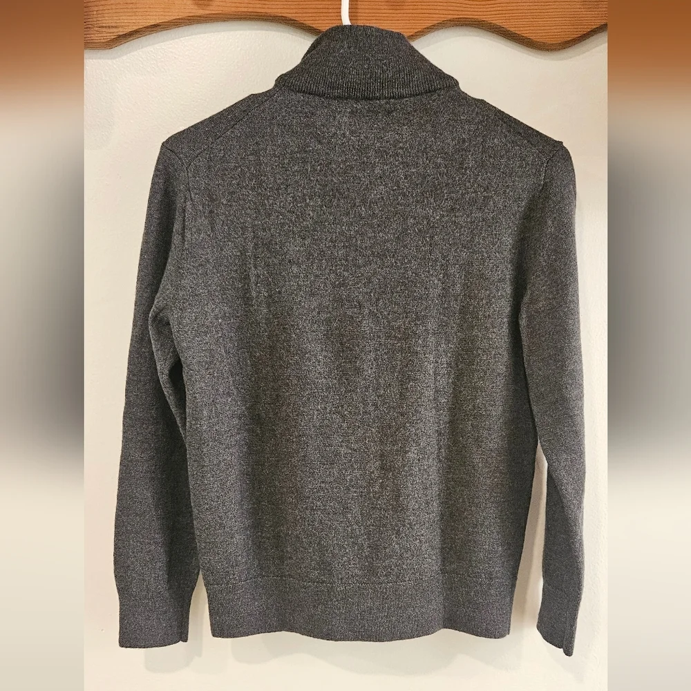 Untuckit Sweater S Gray Lightweight Extra Fine Merino 1/4 Zip Preppy Pullover
